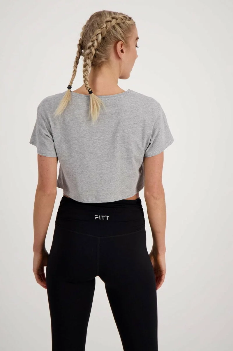 Athleisure Crop-T-Shirt grau