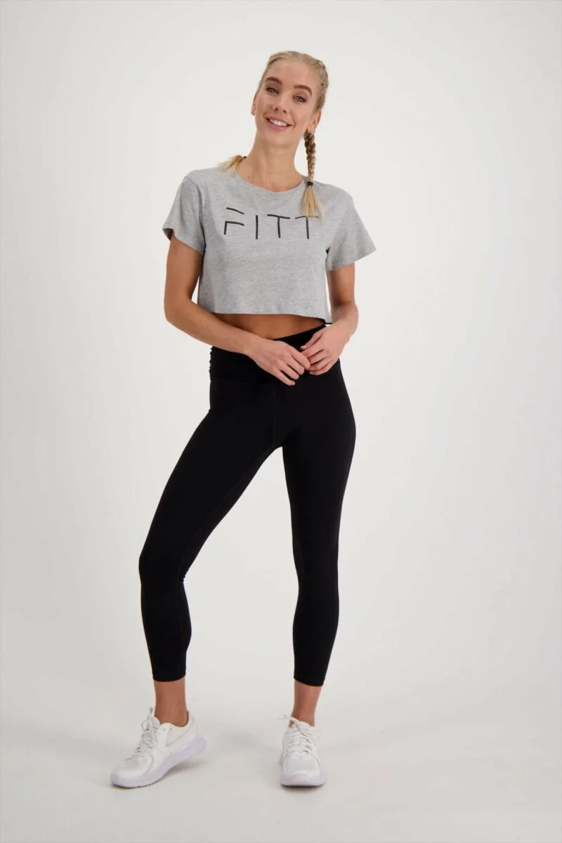 Athleisure Crop T-shirt grijs