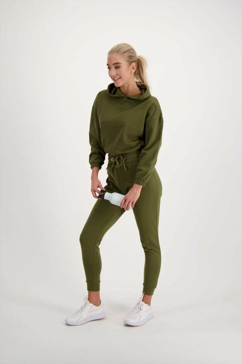 Lounge Crop Hoody grün