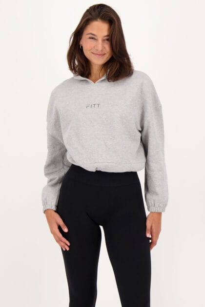 Lounge Crop Hoody Grau