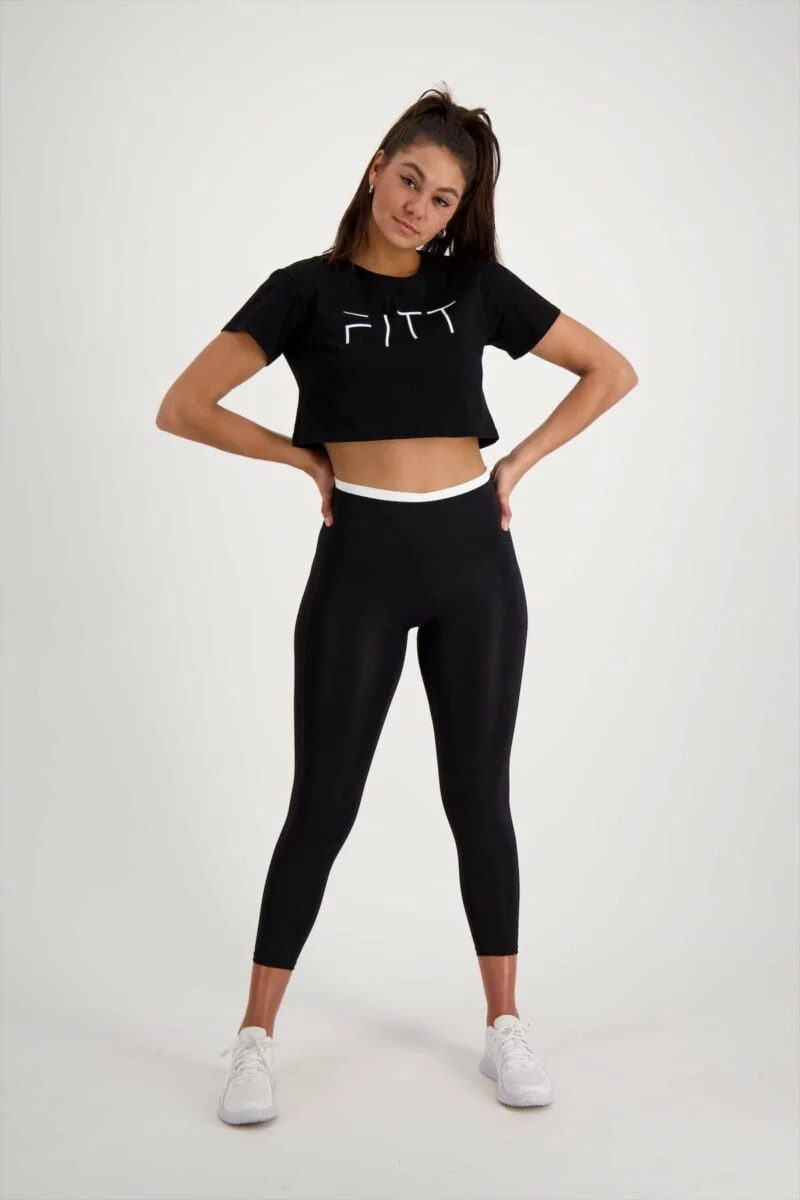 Athleisure Crop T-shirt zwart