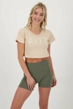Short à taille ultra haute olive