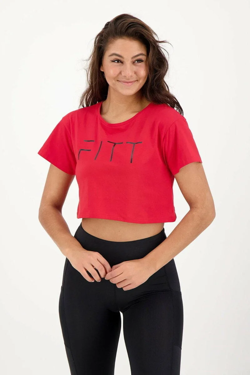 T-shirt Athleisure Crop rouge