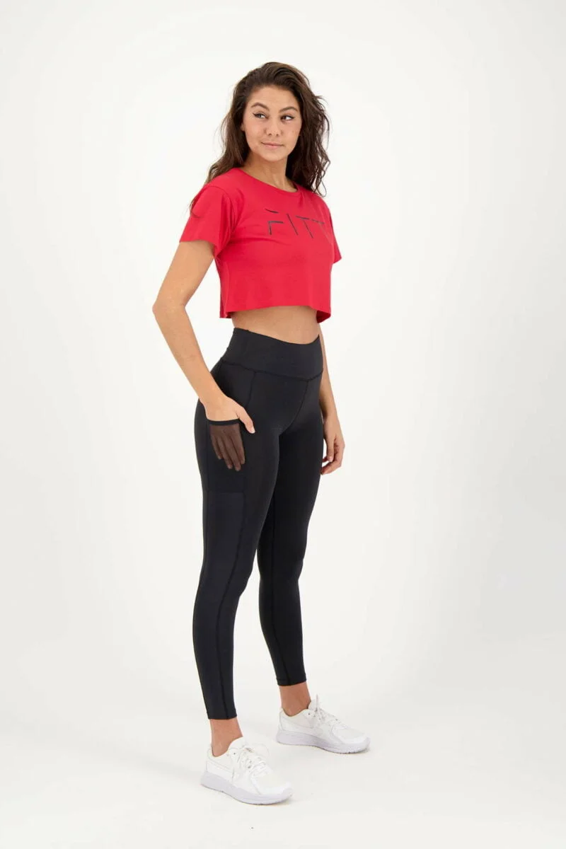 T-shirt Athleisure Crop rouge