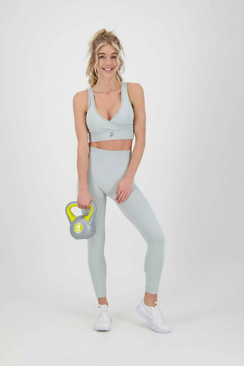 Rippen-BH kühles Grau