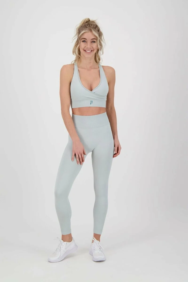 Rippenleggings kühles Grau