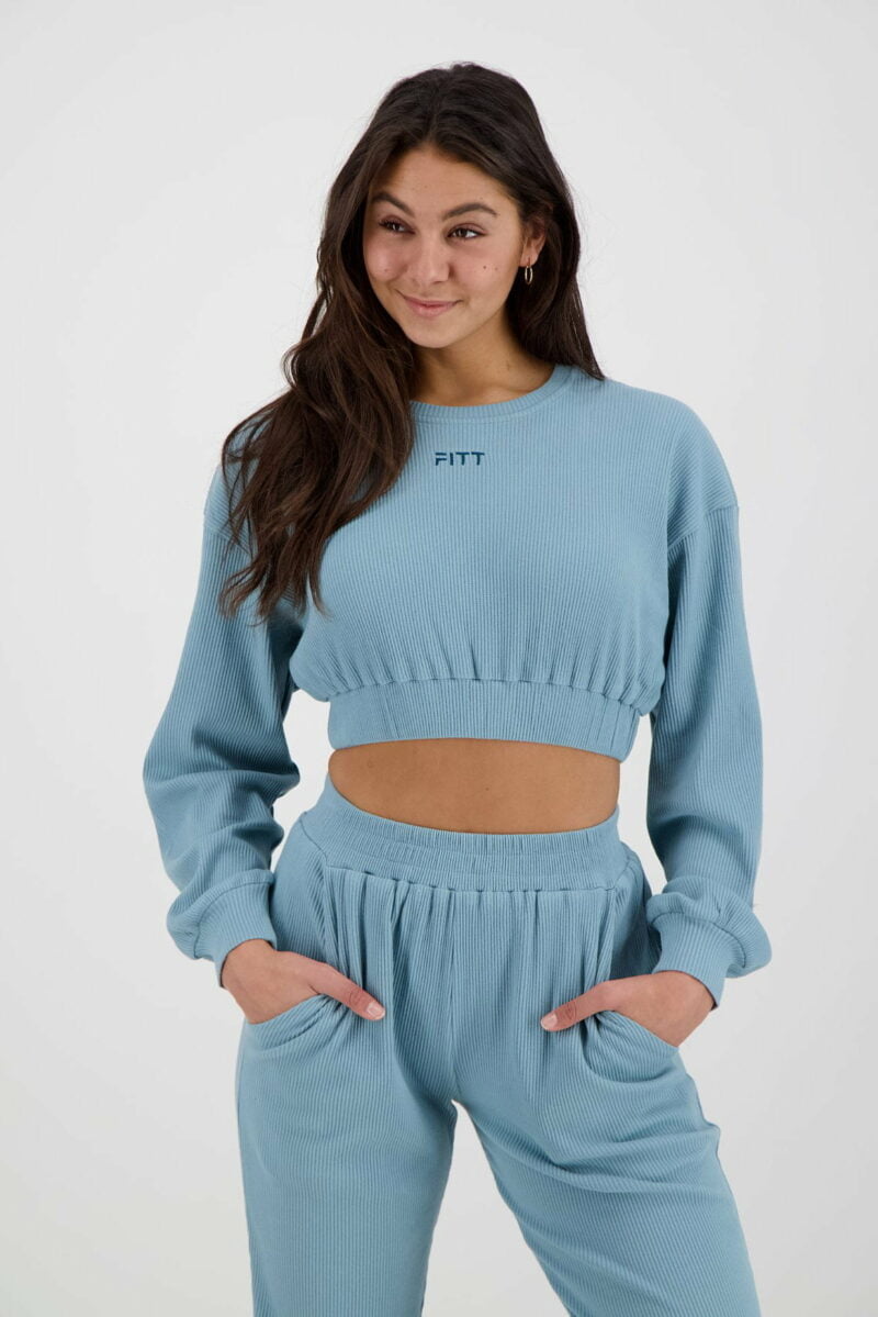 Rib Lounge Sweater blauw