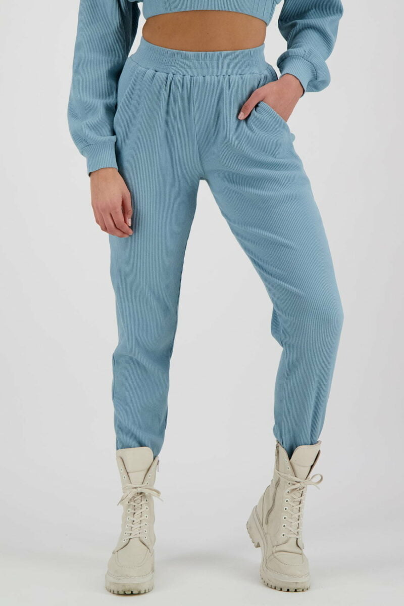 Pantalon de jogging confort côtelé bleu