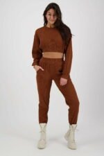 Pantalon Jogg Lounge à côtes rouille