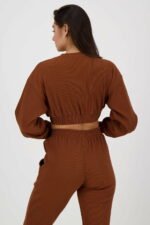 Pull confort côtelé rouille