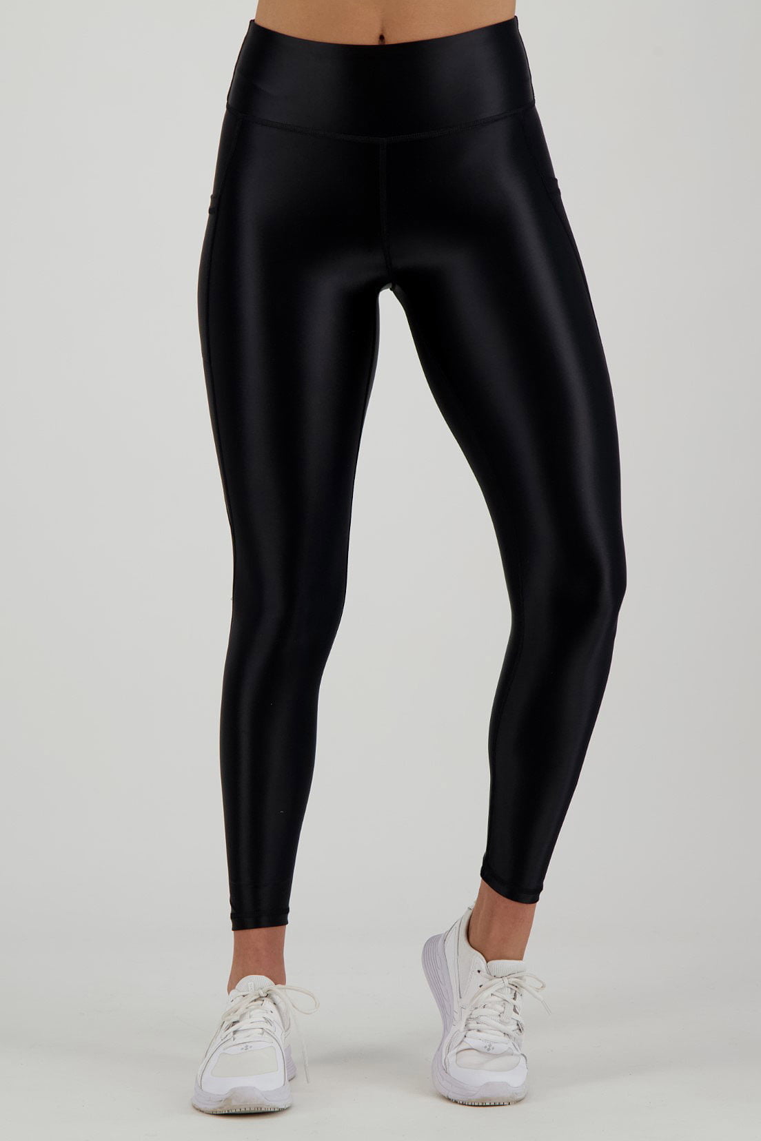 Shiny High Waist Pocket Legging black - Sports leggings - FITTwear.co.uk