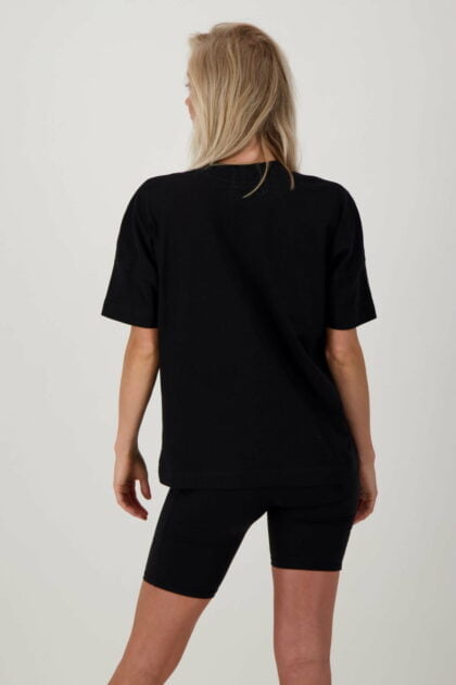 Bio-Baumwoll-T-Shirt-Kleid schwarz
