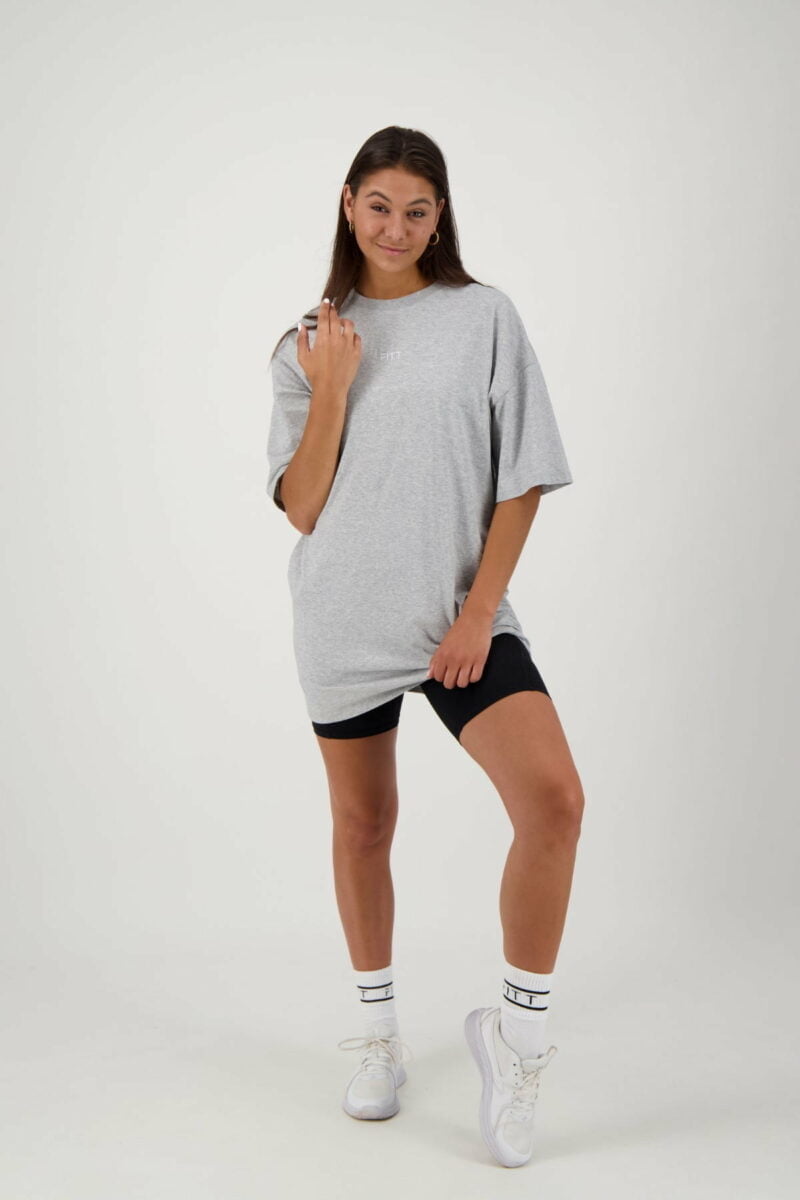Robe t-shirt en coton biologique gris chiné