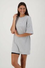 Bio-Baumwoll-T-Shirt Kleid heidegrau