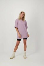 Robe t-shirt en coton biologique lilas