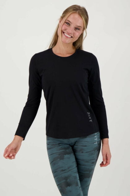 Comfort Top Langarm schwarz
