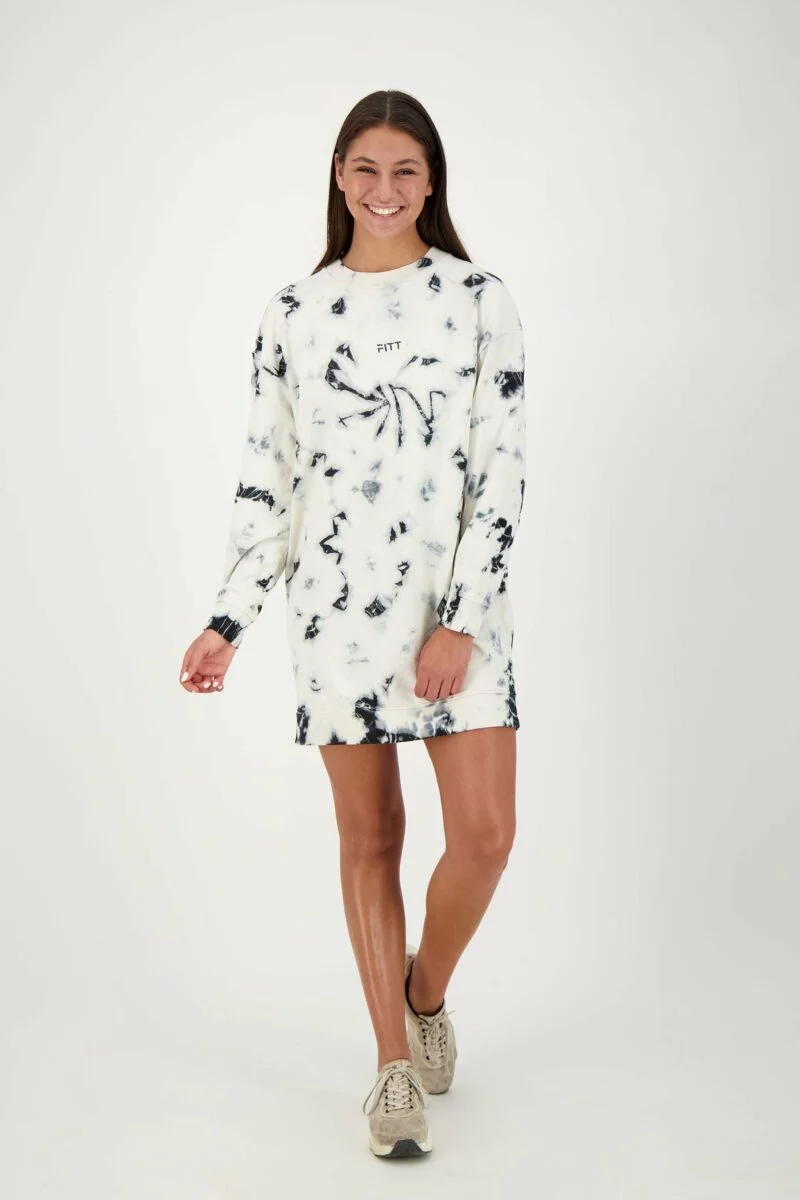 Bio-Baumwollpullover Kleid Tie Dye