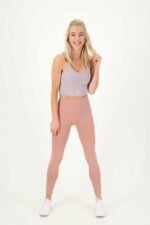 Leggings froissés roses