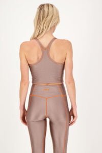 Contrast taupe neon top