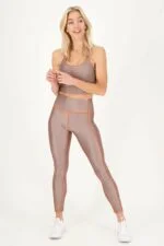 Metallisches orangefarbenes Oberteil_metallische orangefarbene Hose_Oberteil_jpg_2 Kontrast taupe neon