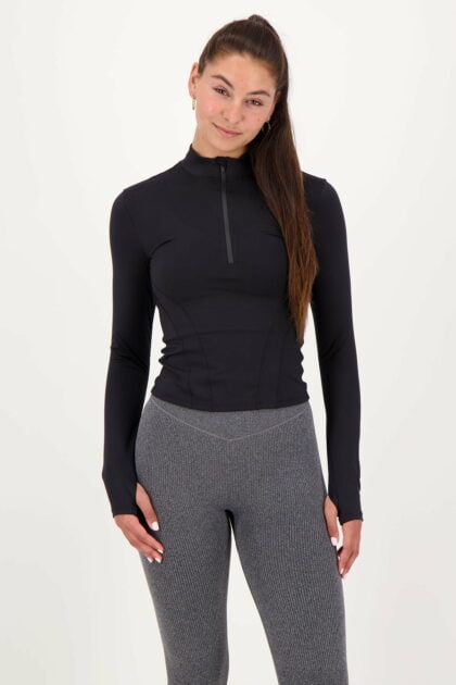 Running Zip Long Sleeve Black